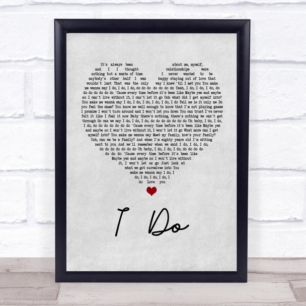 Colbie Caillat I Do Grey Heart Song Lyric Quote Print