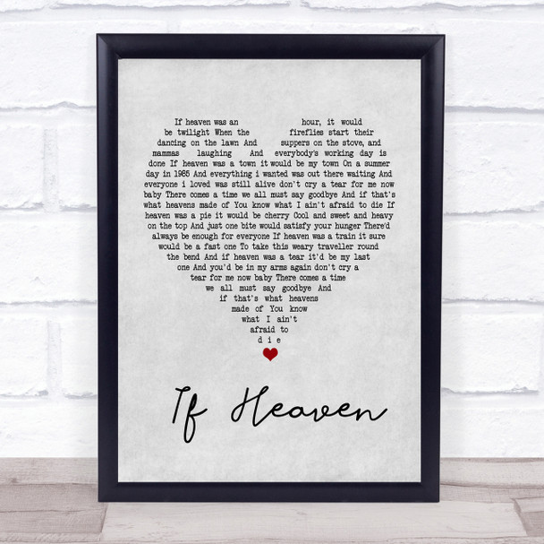 Andy Griggs If Heaven Grey Heart Song Lyric Quote Print