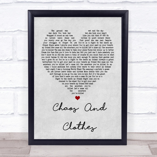 Jason Isbell And The 400 Unit Chaos And Clothes Grey Heart Song Lyric Print