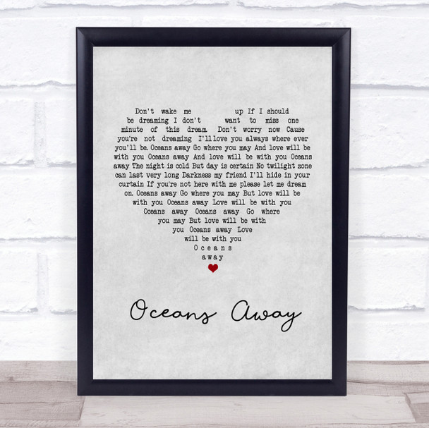 Roger Daltrey Oceans Away Grey Heart Song Lyric Quote Print