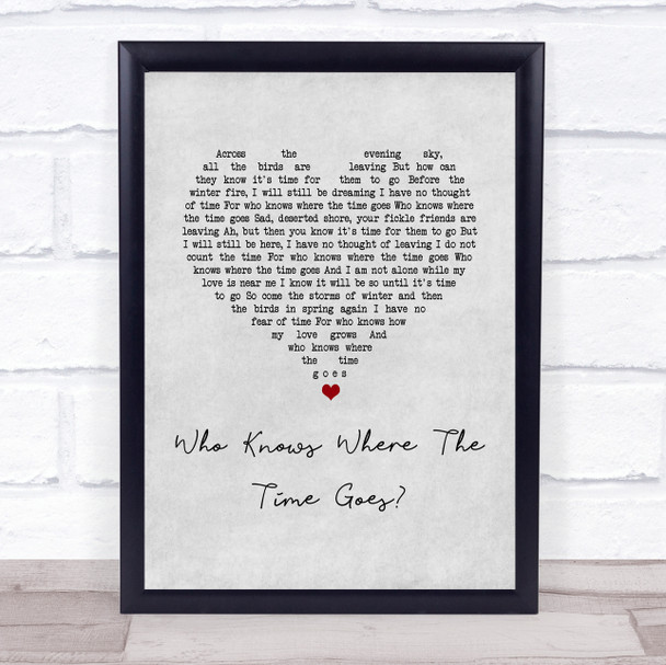 Sandy Denny & The Strawbs Who Knows Where The Time Goes Grey Heart Song Lyric Print