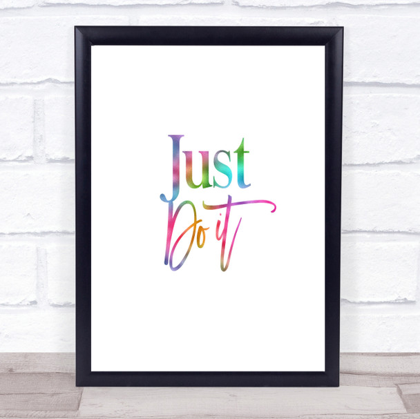Just Do It Rainbow Quote Print Just Do It Rainbow Quote Print