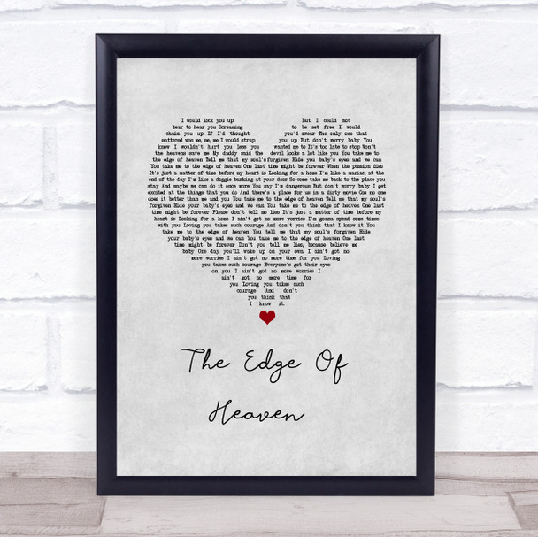 Wham! The Edge Of Heaven Grey Heart Song Lyric Print