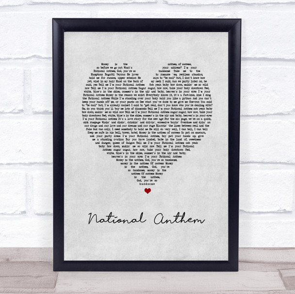 Lana Del Rey National Anthem Grey Heart Song Lyric Print