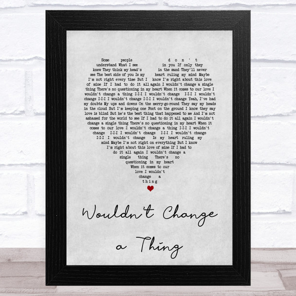 Kylie Minogue Wouldn't Change a Thing Grey Heart Song Lyric Music Art Print