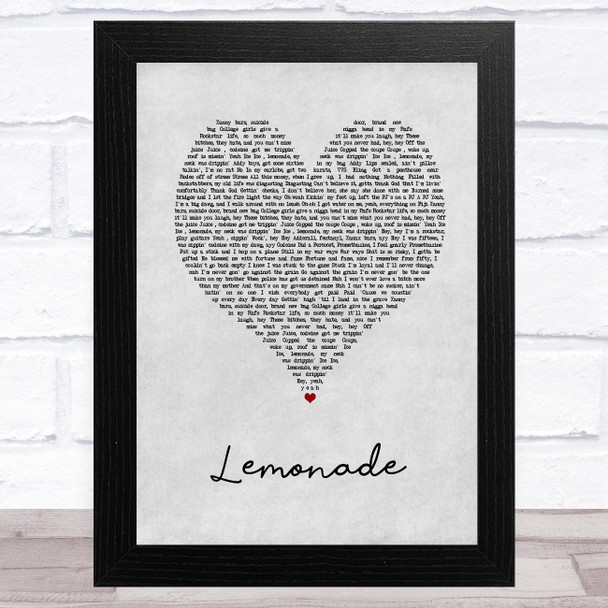 Internet Money Lemonade Grey Heart Song Lyric Music Art Print