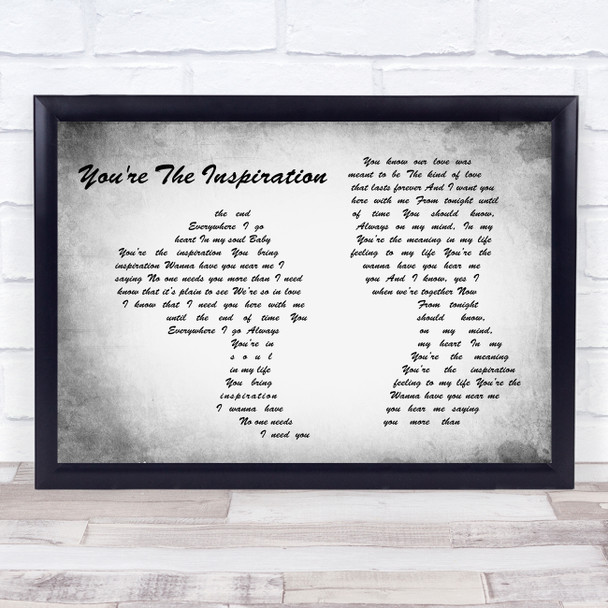 Chicago You're The Inspiration Man Lady Couple Grey Song Lyric Quote Print