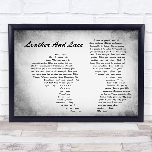 Stevie Nicks Leather And Lace Man Lady Couple Grey Song Lyric Quote Print