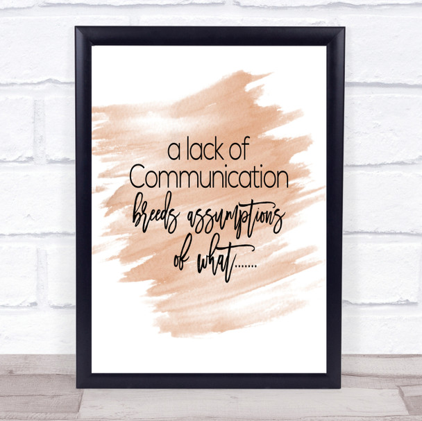 Lack Of Communication Quote Print Watercolour Wall Art
