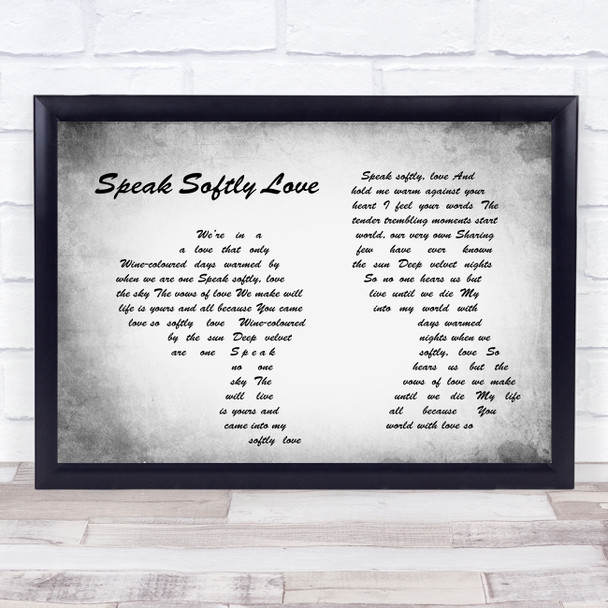 Andy Williams Speak Softly Love Man Lady Couple Grey Song Lyric Print