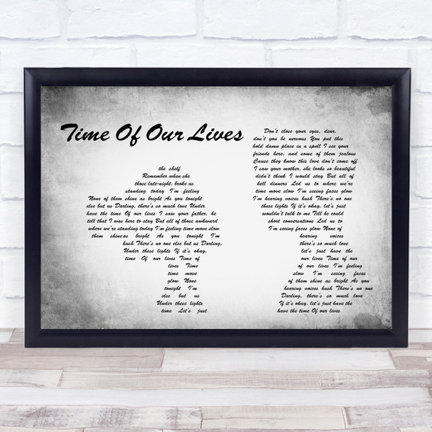 James Blunt Time Of Our Lives Man Lady Couple Grey Song Lyric Print