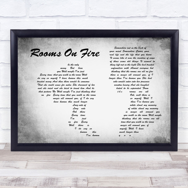 Stevie Nicks Rooms On Fire Man Lady Couple Grey Song Lyric Print