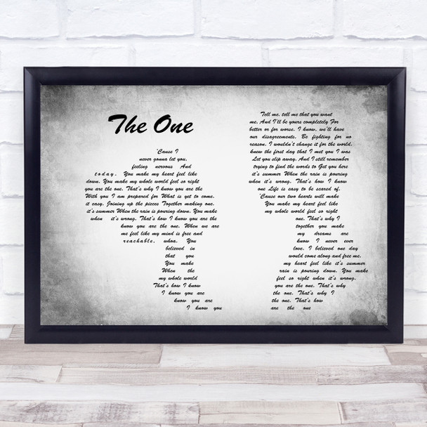 Kodaline The One Man Lady Couple Grey Song Lyric Quote Print