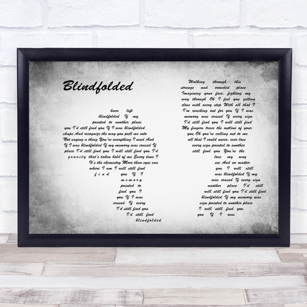 Kris Allen Blindfolded Man Lady Couple Grey Song Lyric Music Art Print