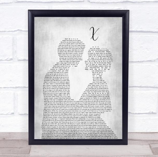 Nicky Jam x J Balvin X Man Lady Bride Groom Wedding Grey Song Lyric Print