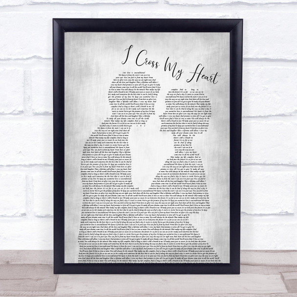 George Strait George Strait I Cross My Heart Man Lady Bride Groom Wedding Grey Song Lyric Wall Art Print