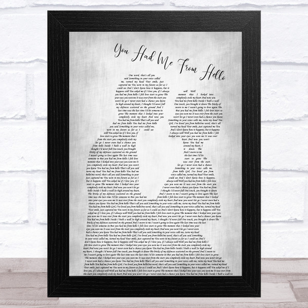 Kenny Chesney You Had Me From Hello Man Lady Bride Groom Wedding Grey Song Lyric Music Art Print