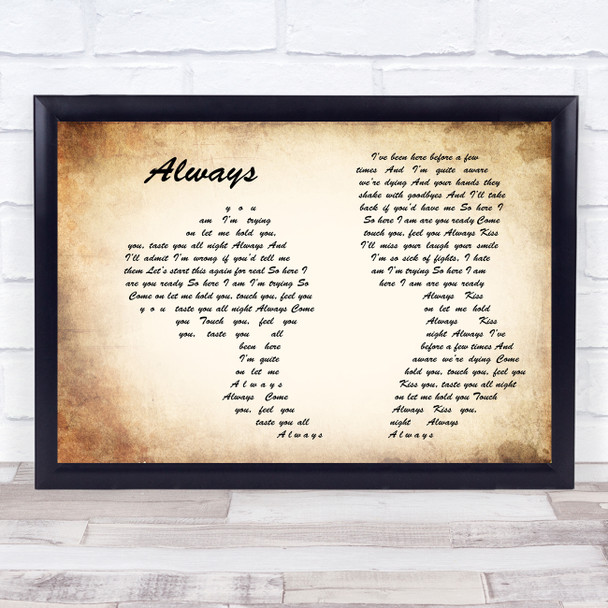 Blink-182 Always Man Lady Couple Song Lyric Wall Art Print