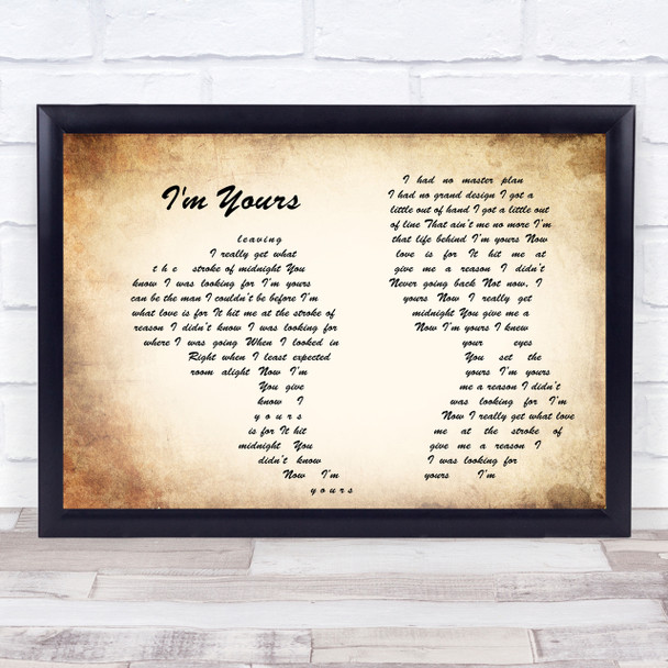 Jack Savoretti I'm Yours Man Lady Couple Song Lyric Quote Print