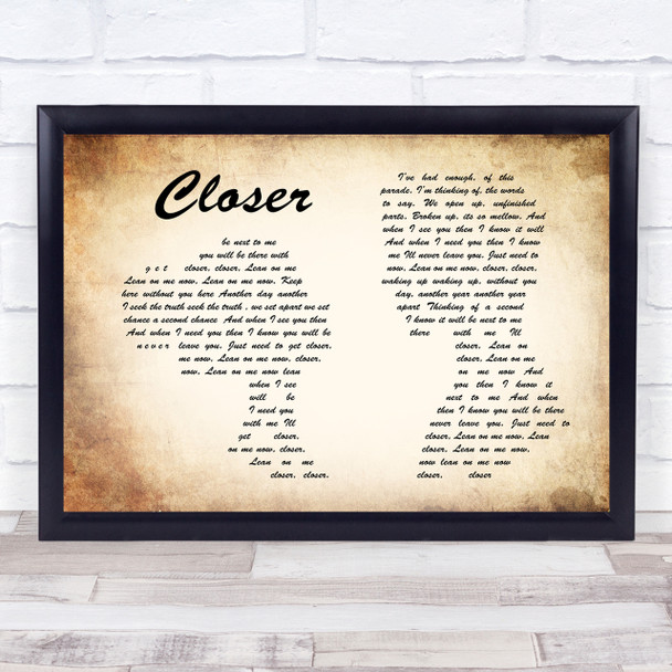 Travis Closer Man Lady Couple Song Lyric Quote Print