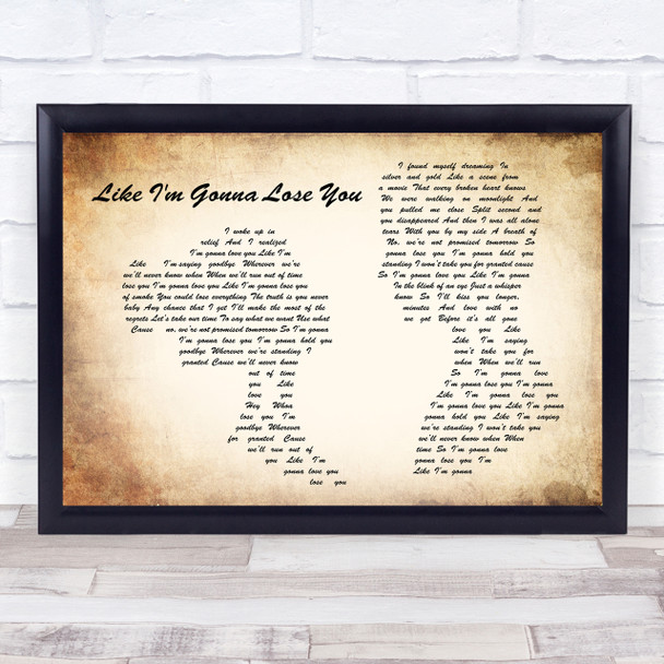 Meghan Trainor Like I'm Gonna Lose You Man Lady Couple Song Lyric Quote Print