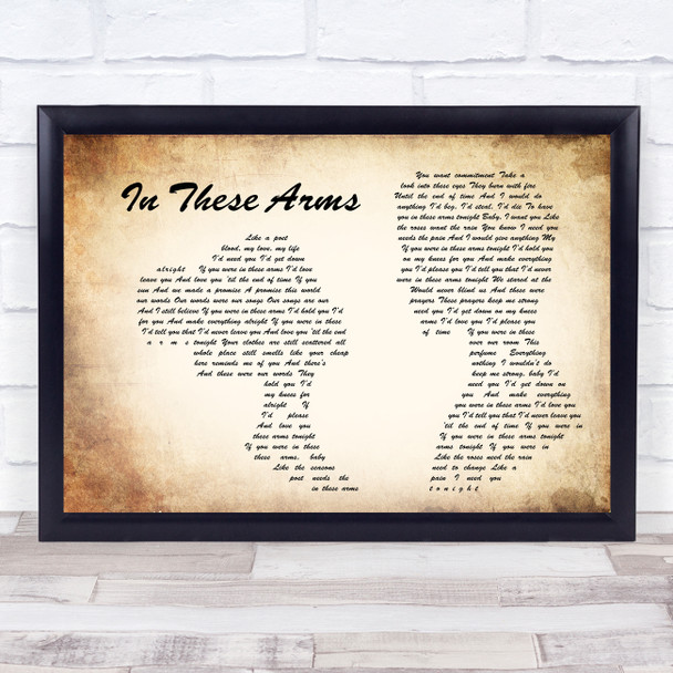 Bon Jovi In These Arms Man Lady Couple Song Lyric Music Art Print