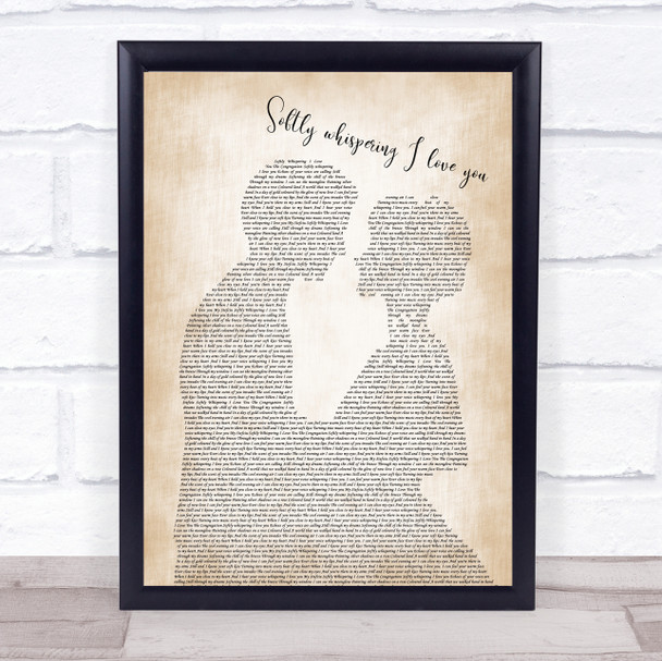 The Congregation Softly whispering I love you Man Lady Bride Groom Wedding Song Lyric Quote Music Print