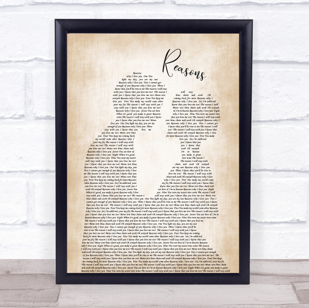 UB40 Reasons Man Lady Bride Groom Wedding Song Lyric Quote Music Print