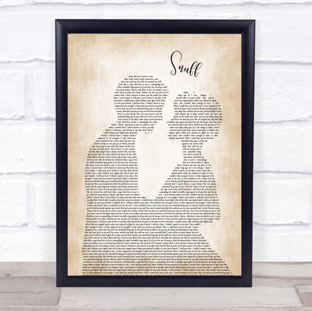 Slipknot Snuff Man Lady Bride Groom Wedding Song Lyric Quote Print