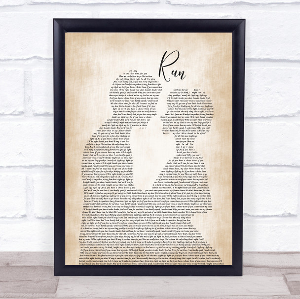 Snow Patrol Run Man Lady Bride Groom Wedding Song Lyric Print