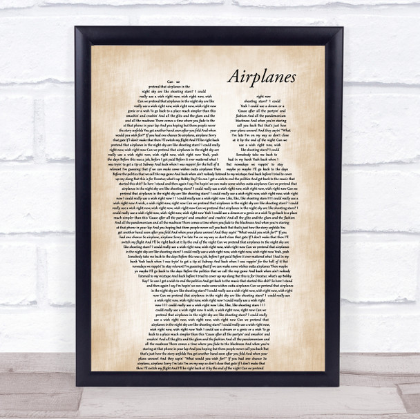 B.o.B Airplanes (clean edit) Mother & Baby Song Lyric Print