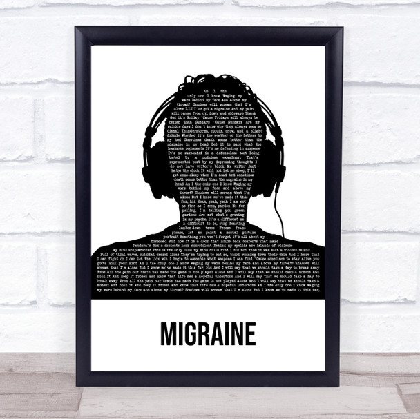 Twenty One Pilots Migraine Multicolour Man Headphones Song Lyric Wall Art Print
