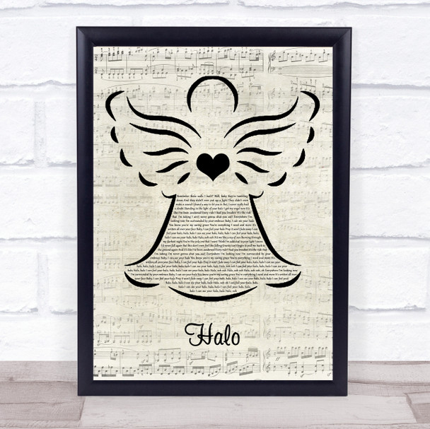 Beyonce Halo Music Script Angel Song Lyric Wall Art Print