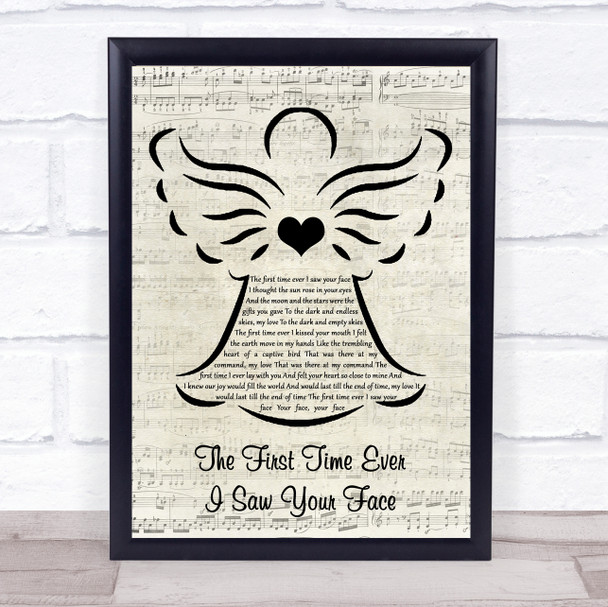 George Michael The First Time Ever I Saw Your Face Music Script Angel Song Lyric Print George Michael The First Time Ever I Saw Your Face Music Script Angel Song Lyric Print