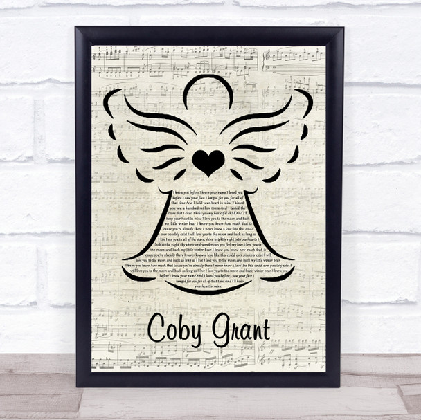 Winter Bear Coby Grant Music Script Angel Song Lyric Print