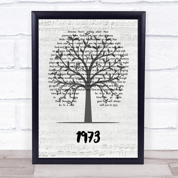 James Blunt 1973 Music Script Tree Song Lyric Wall Art Print