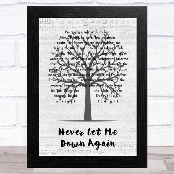 Depeche Mode Never Let Me Down Again Music Script Tree Song Lyric Music Art Print