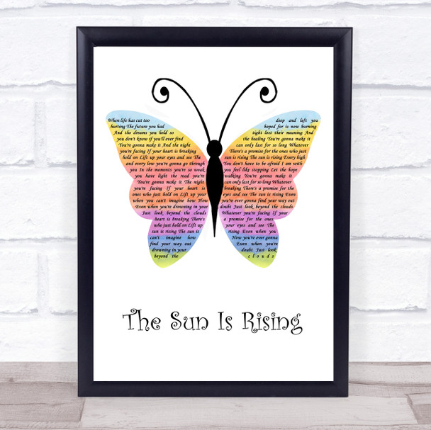 Britt Nicole The Sun Is Rising Rainbow Butterfly Song Lyric Print