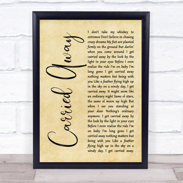 George Strait Carried Away Rustic Script Song Lyric Quote Music Print