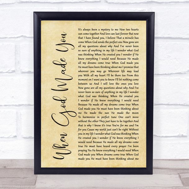 Newsong When God Made You Rustic Script Song Lyric Quote Print