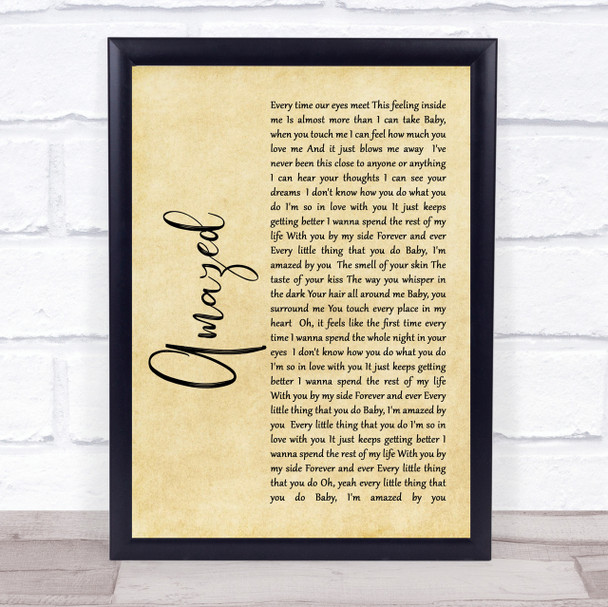 Lonestar Amazed Rustic Script Song Lyric Quote Print