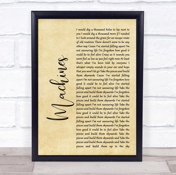 Biffy Clyro Machines Rustic Script Song Lyric Quote Print