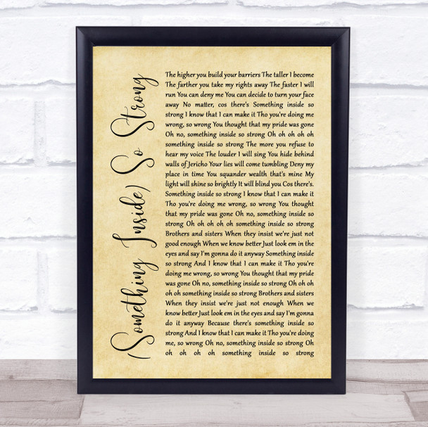 Labi Siffre (Something Inside) So Strong Rustic Script Song Lyric Print