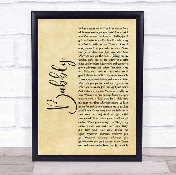 Colbie Caillat Bubbly Rustic Script Song Lyric Print