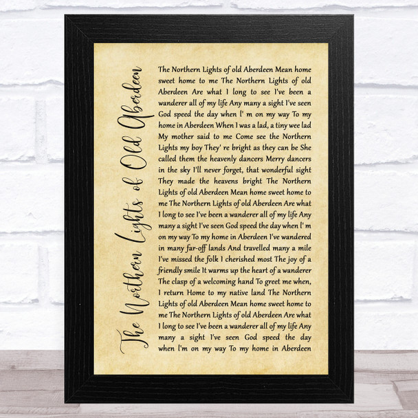 The Alexander Brothers The Northern Lights of Old Aberdeen Rustic Script Song Lyric Music Art Print