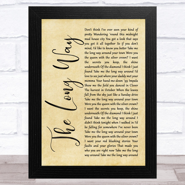 Brett Eldredge The Long Way Rustic Script Song Lyric Music Art Print