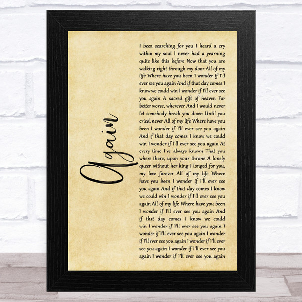 Lenny Kravitz Again Rustic Script Song Lyric Music Art Print