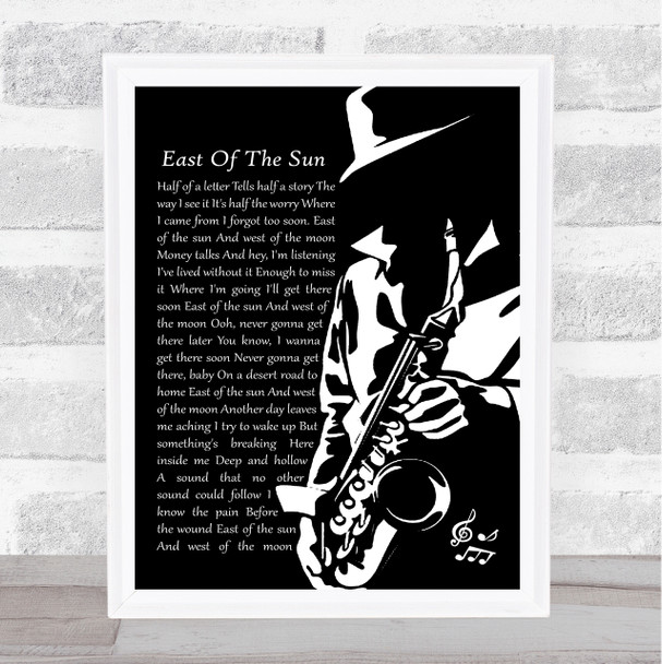 A-ha East Of The Sun Black & White Saxophone Player Song Lyric Print