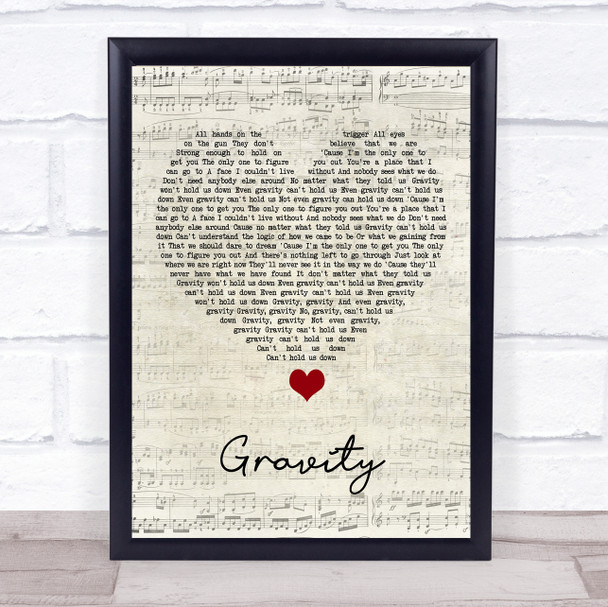 DJ Fresh feat Ella Eyre Gravity Script Heart Song Lyric Print