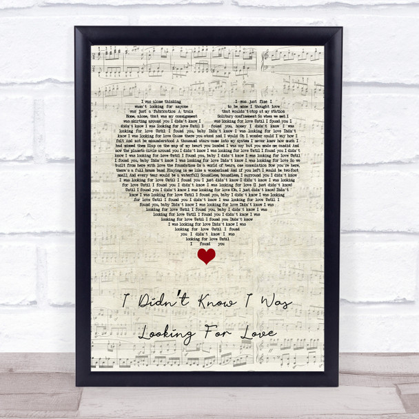 Deacon Blue I Didn?Æt Know I Was Looking For Love Script Heart Song Lyric Quote Music Print